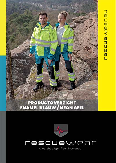 rescuewear enamelblauw neongeel flyer