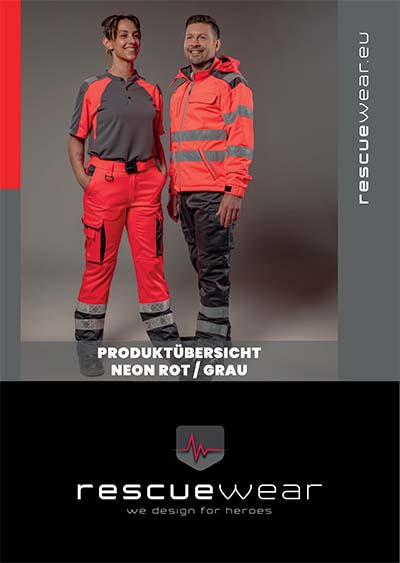 rescuewear neonrot grau linie flyer